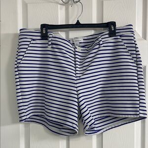 Liz Claiborne Blue and White Striped Bermuda Shorts